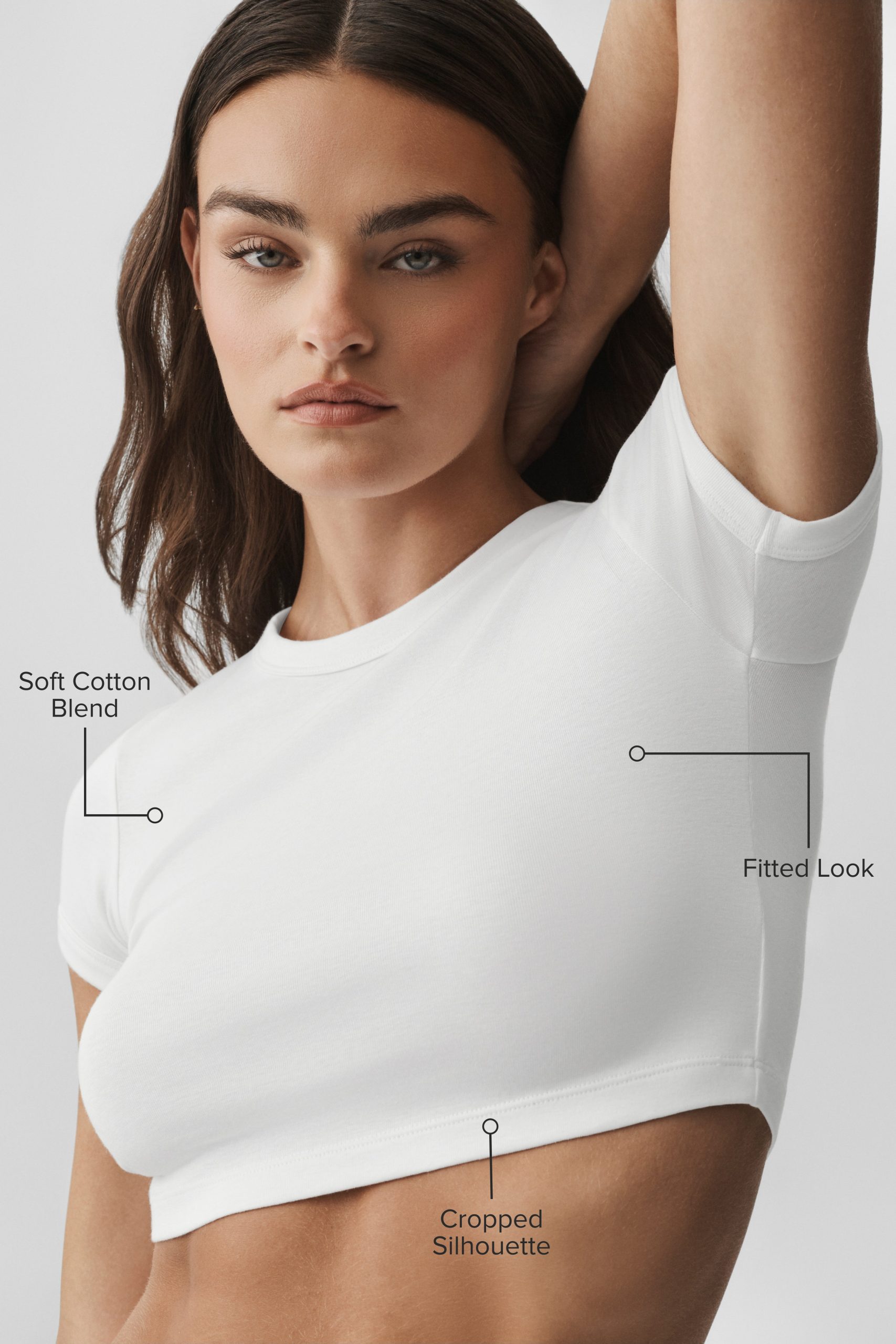 Cropped Timeless Tee - White - Image 2