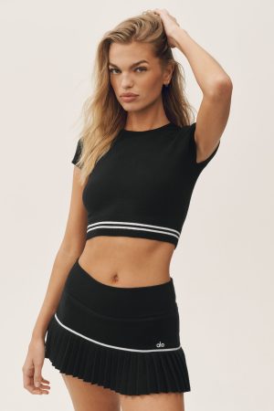 Cotton Cashmere My Serve Short Sleeve - Black/White