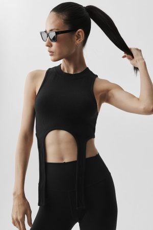 Wellness Rib Flaunt Tank - Black