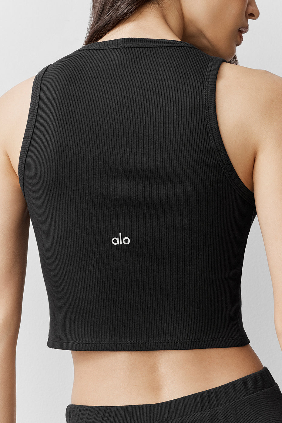 Ribbed Modal Henley Tank - Black - Image 3
