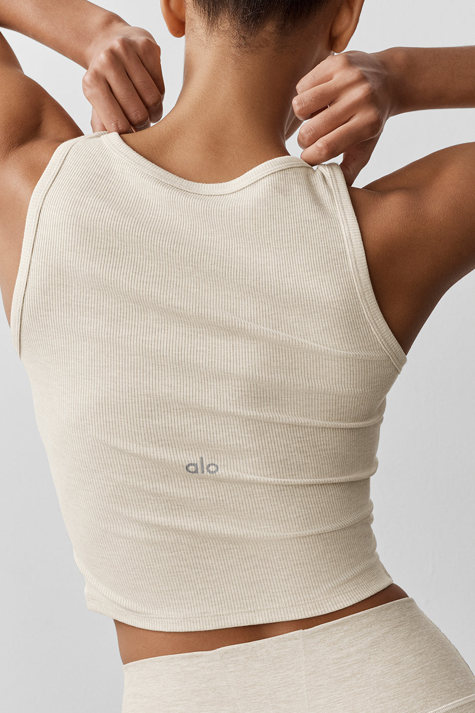 Ribbed Modal Henley Tank - Oatmeal Heather - Image 2