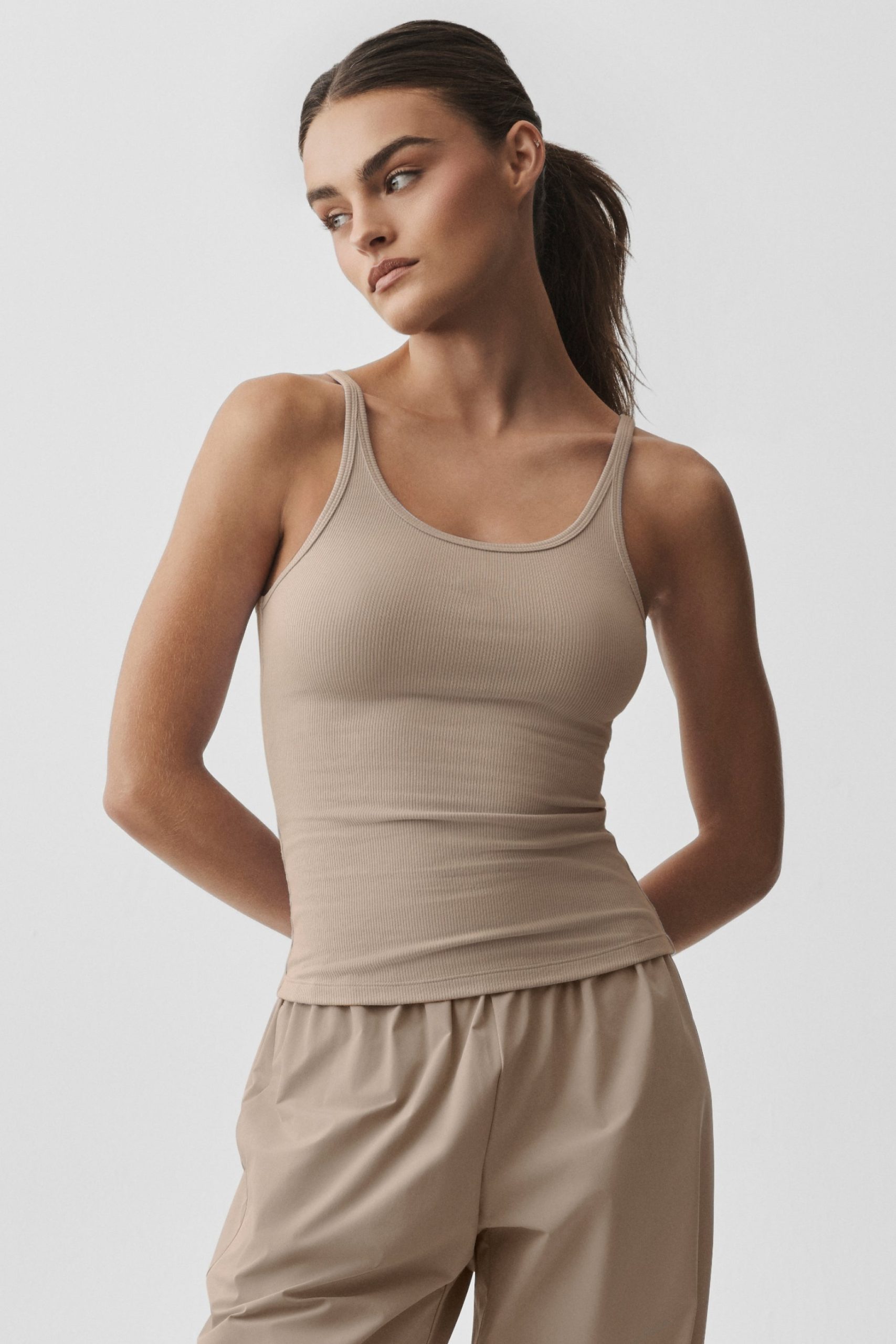 Ribbed Adore Tank - Gravel