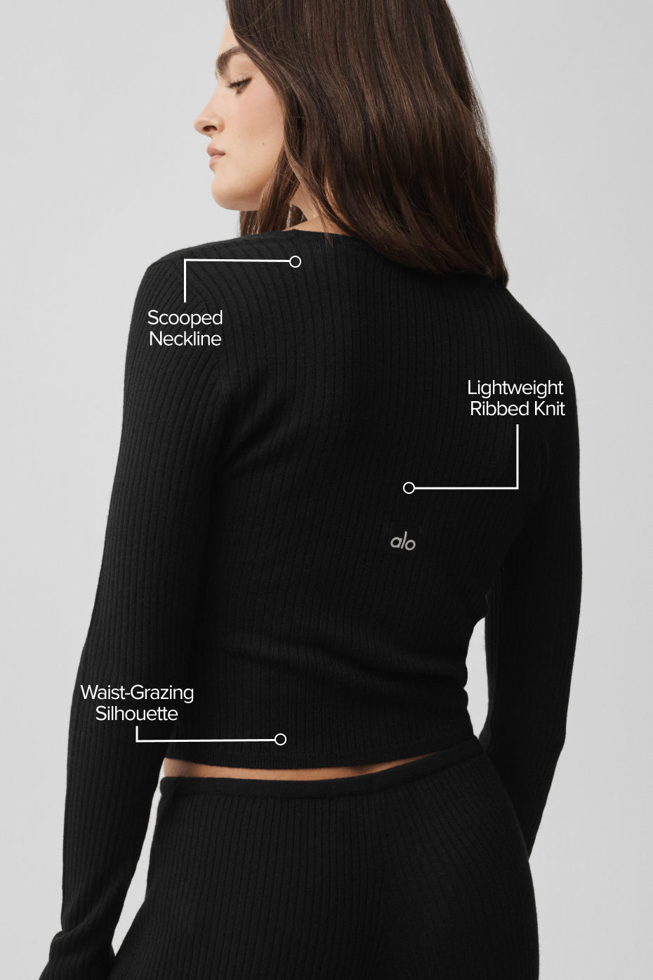 Sweater Knit Unwind Long Sleeve - Black - Image 2