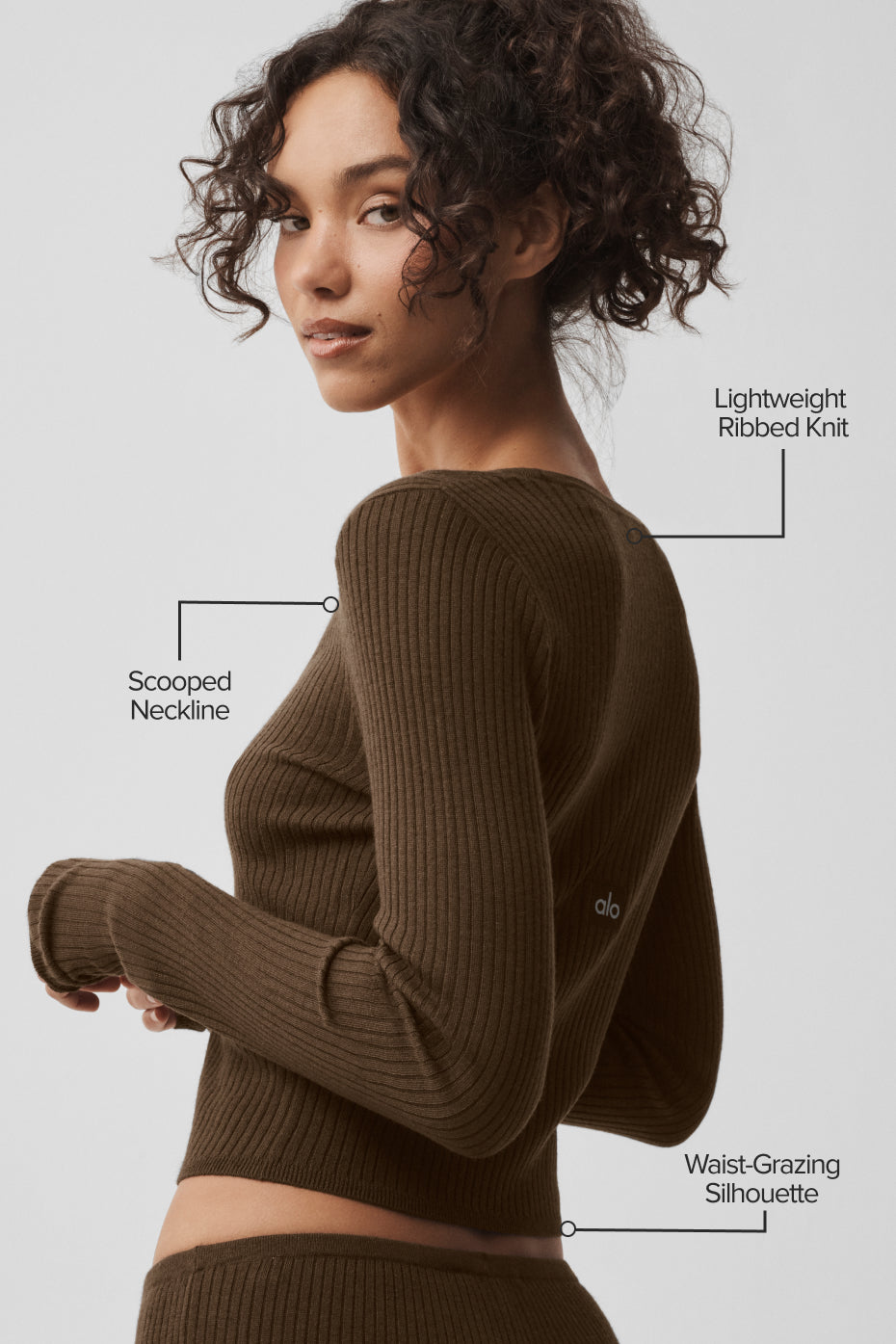Sweater Knit Unwind Long Sleeve - Espresso - Image 2