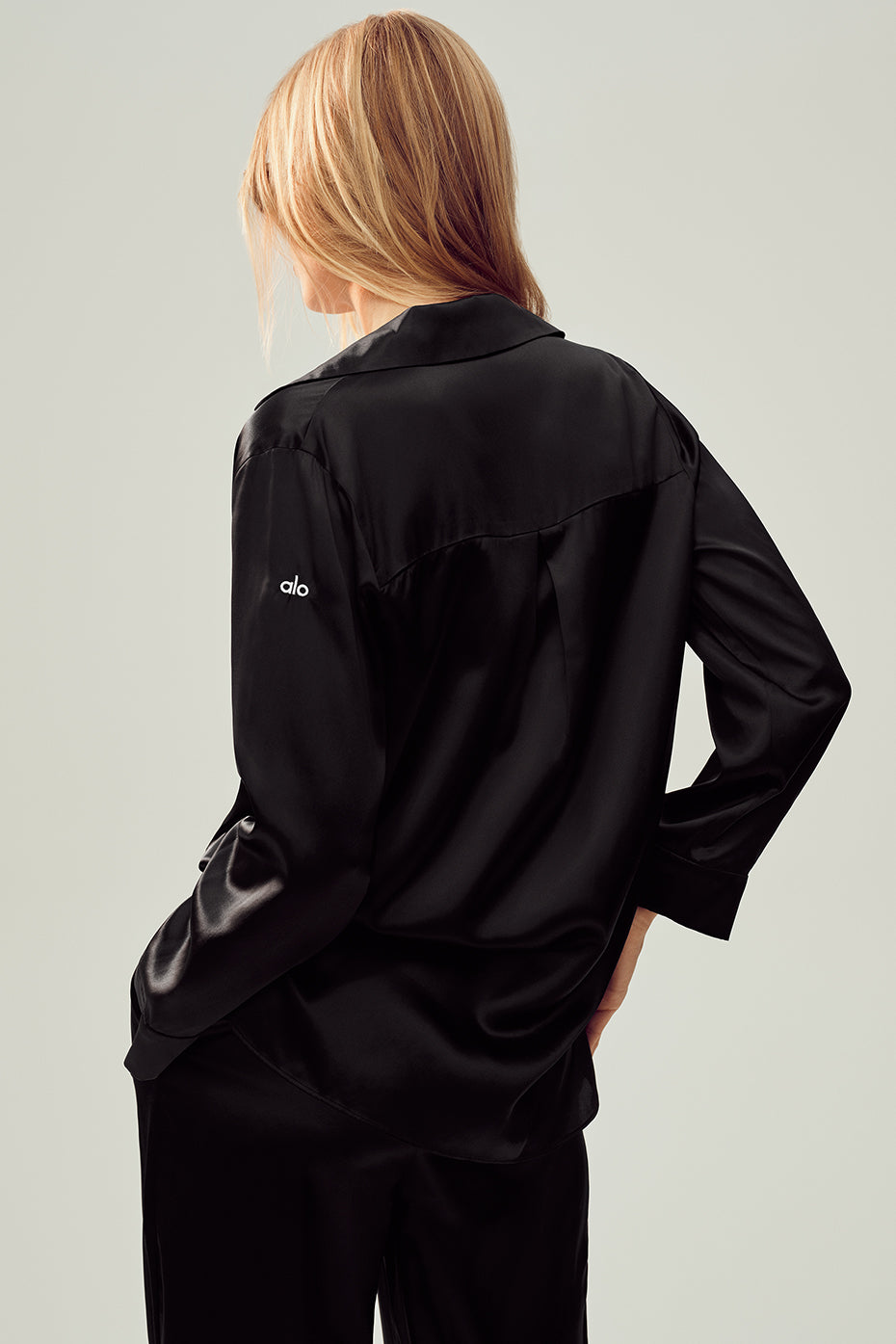 Silk Luminous Button Up - Black - Image 2
