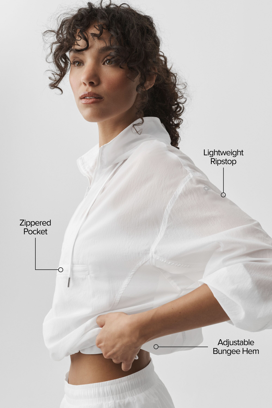 1/4 Zip Go Time Pullover - White - Image 2