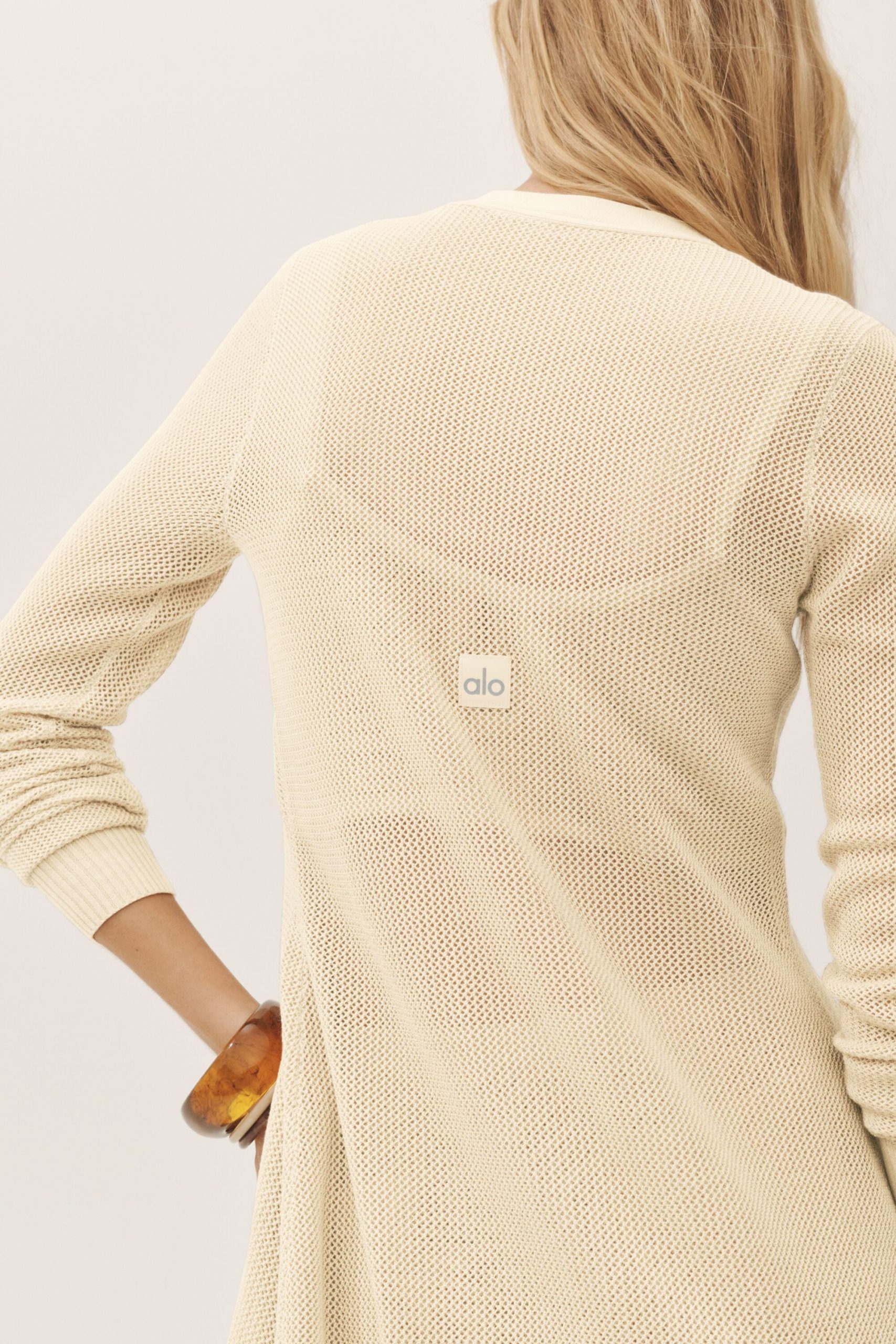 Silk Cashmere Heatwave Long Cardigan - Sandy Beige - Image 3