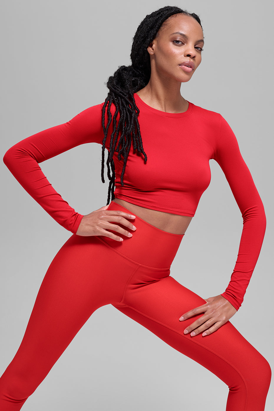 Alosoft Crop Finesse Long Sleeve - Bright Red - Image 3