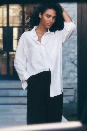 Dreamscape Button Down Long Sleeve - White