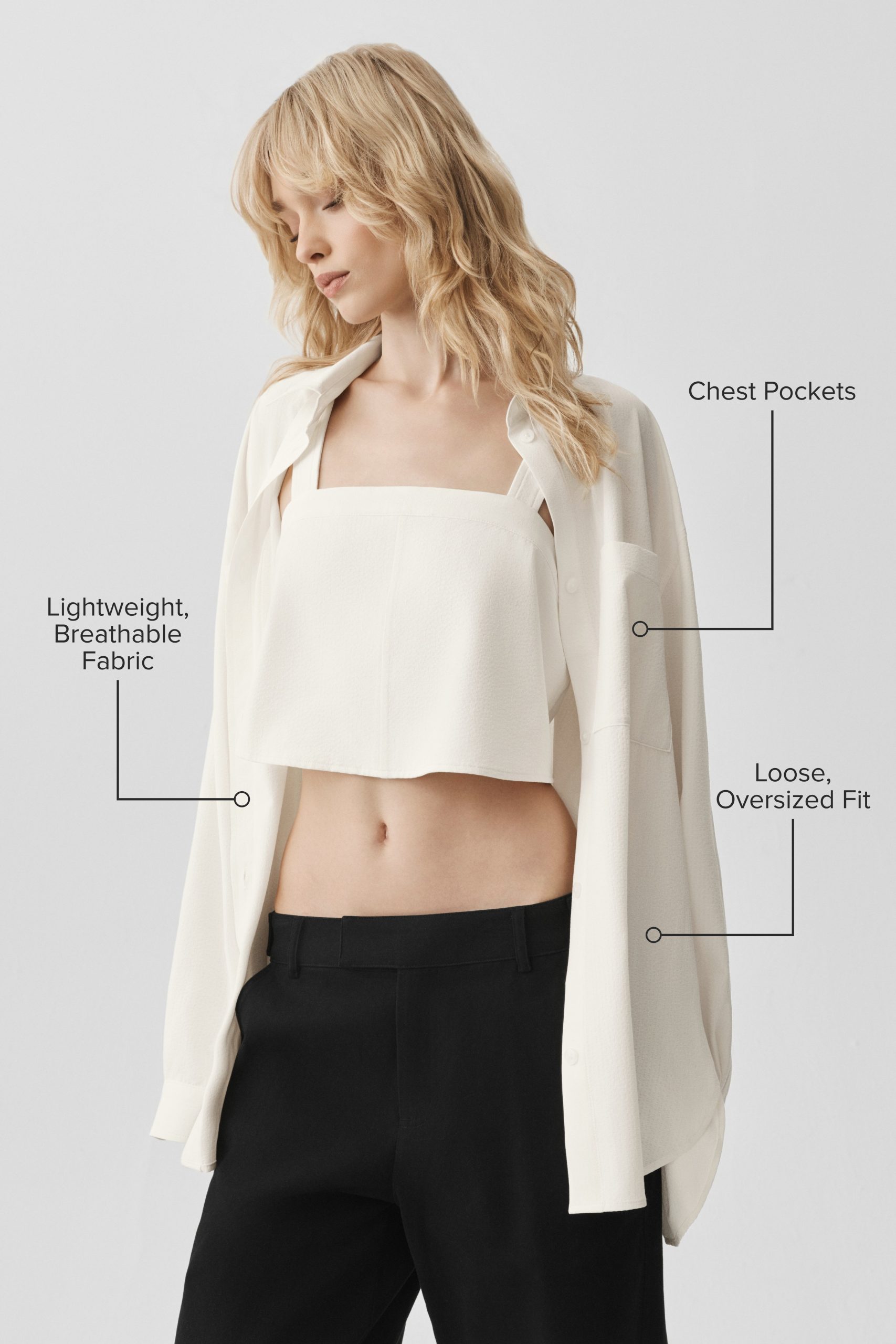 Dreamscape Button Down Long Sleeve - Ivory - Image 2