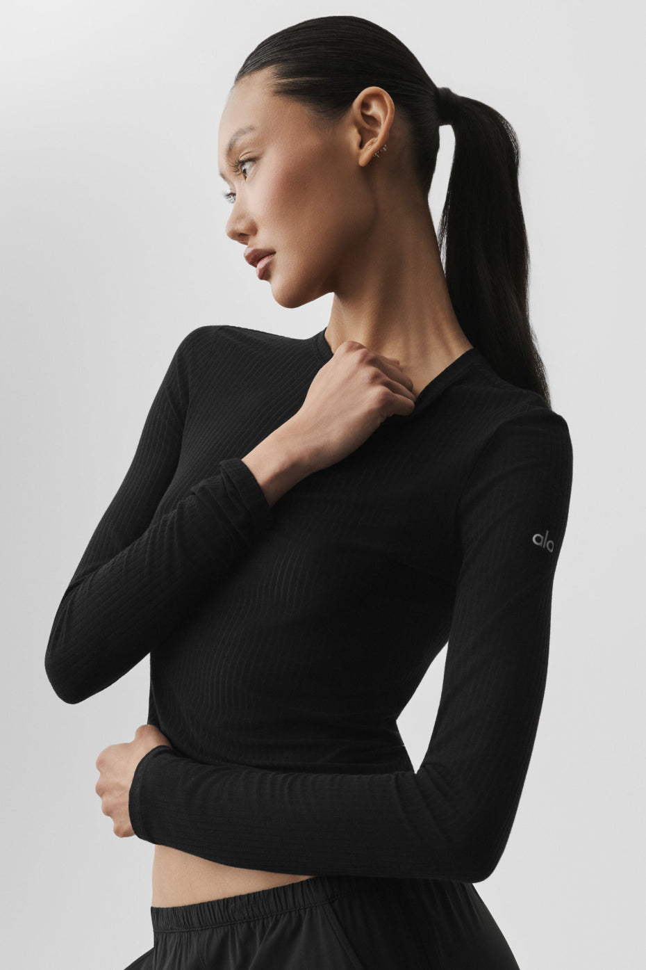 Ribbed Sea Coast Long Sleeve - Black - Image 4