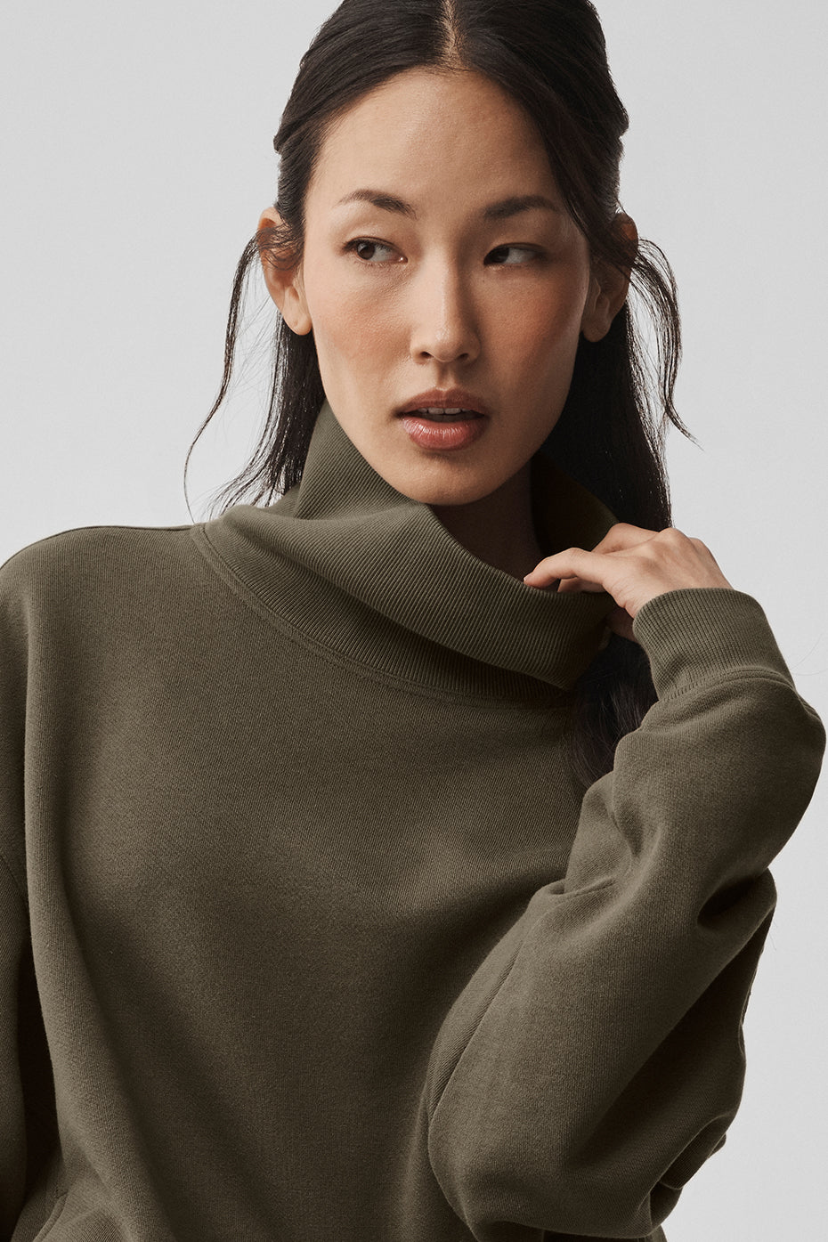 Hazy Mock Neck Pullover - Olive Tree - Image 3