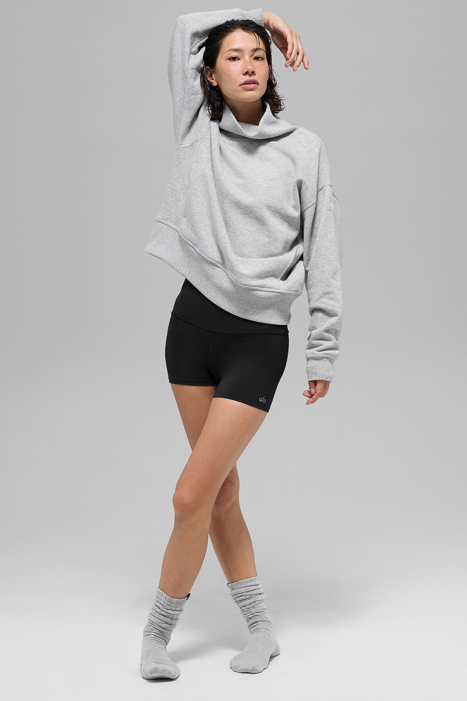 Hazy Mock Neck Pullover - Athletic Heather Grey - Image 6
