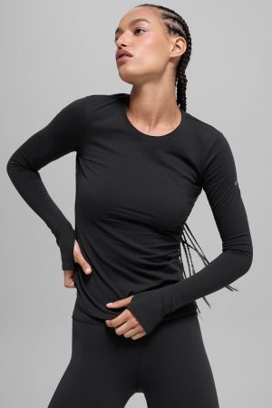 Airbrush Winter Warm Nocturne Long Sleeve - Black