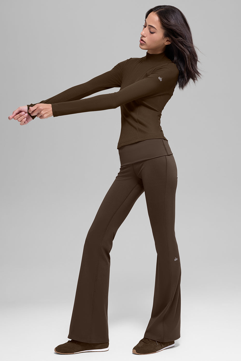 Ribbed Mesmerize Mock Neck Long Sleeve - Espresso - Image 4