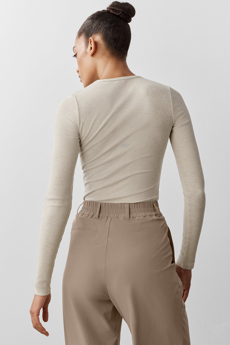 Ribbed Modal Long Sleeve - Oatmeal Heather - Image 2