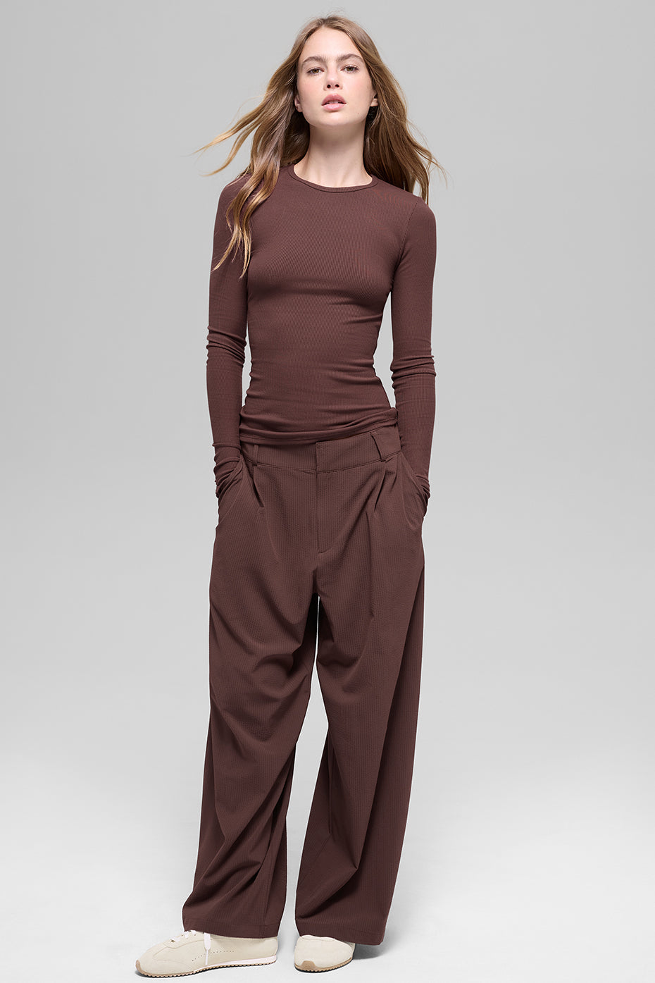 Ribbed Modal Long Sleeve - Brownstone - Image 4