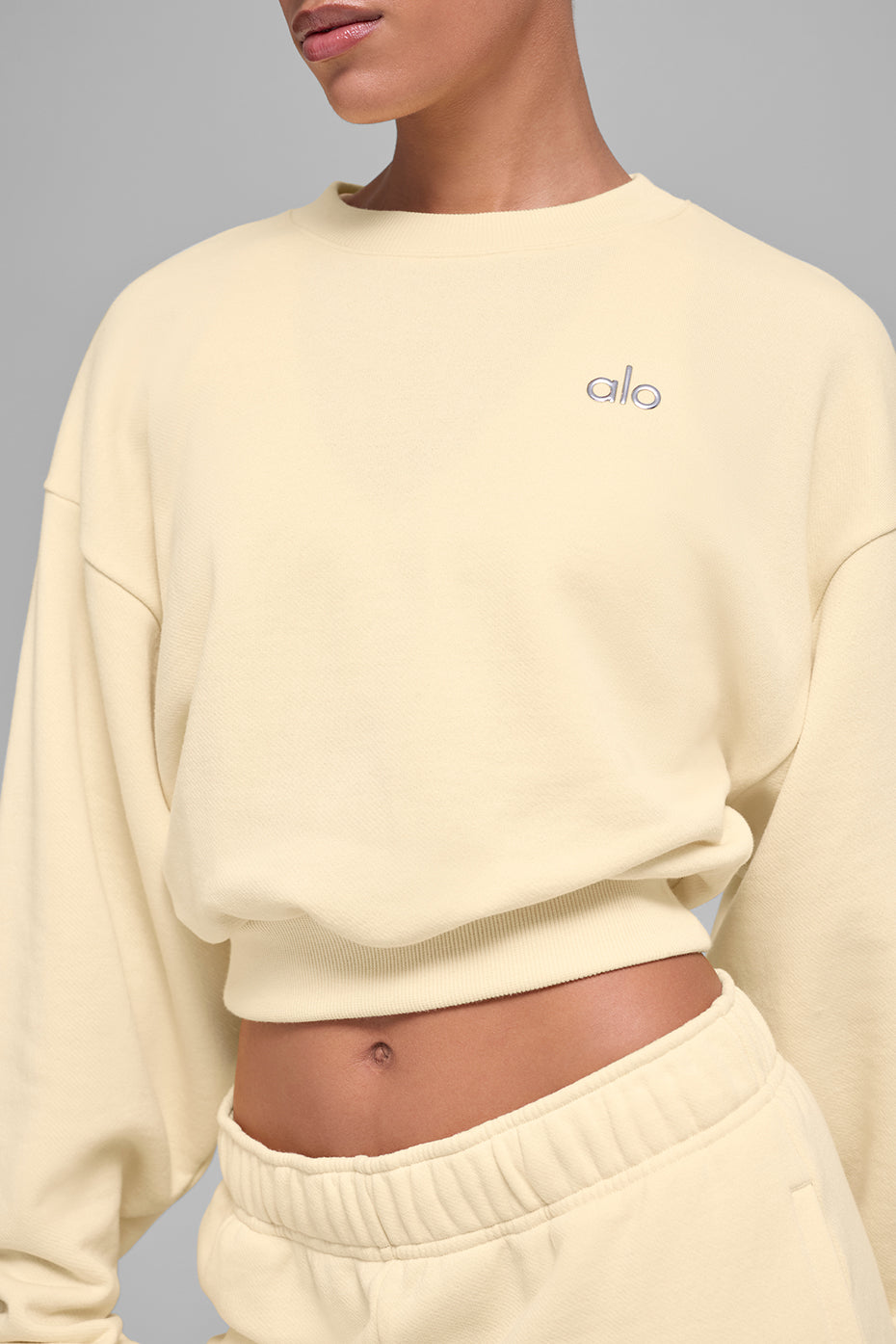 Cropped Accolade Crewneck - Candlelight Yellow - Image 4