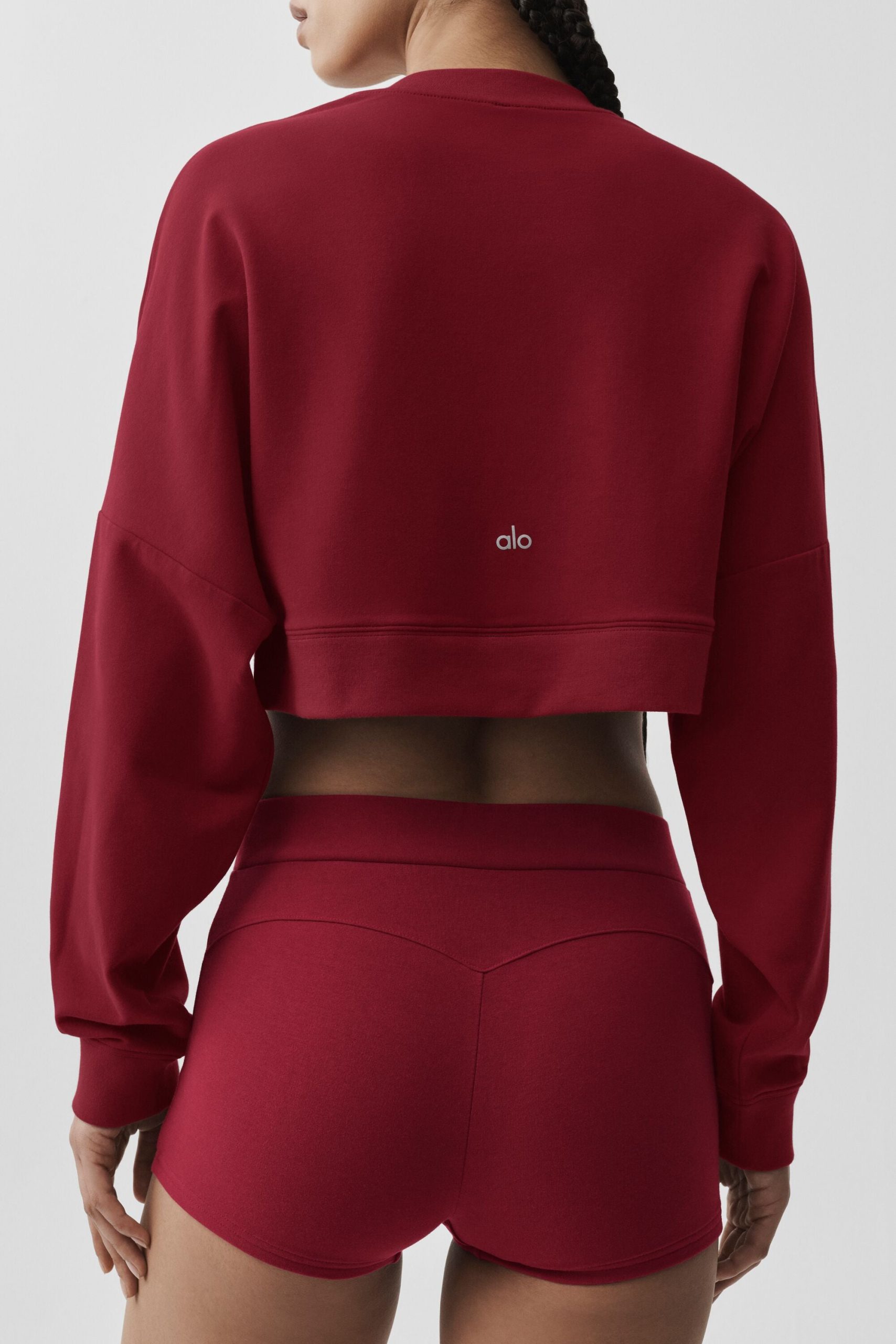 Cropped Sway Crew Neck Pullover - Summer Romance Red - Image 2