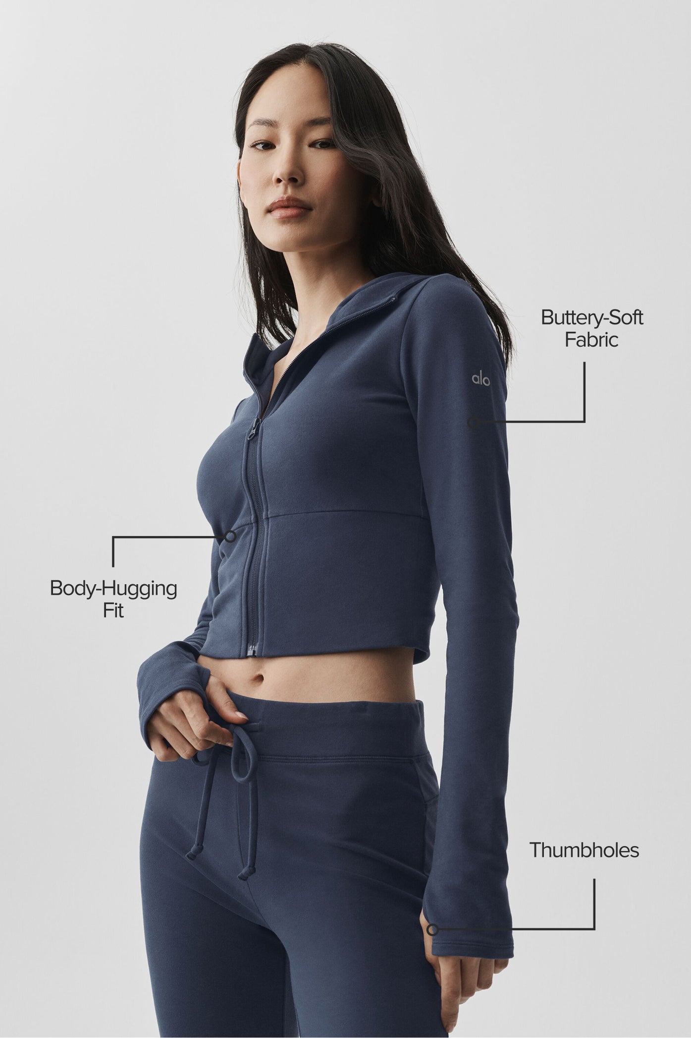 Sway Full Zip Hoodie - Navy - Image 2