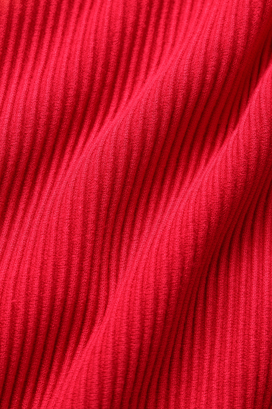 Denim Knit Backless Long Sleeve - Bright Red - Image 5