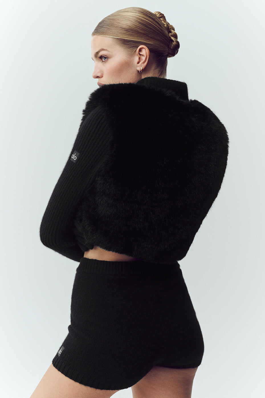 Faux Fur Cashmere Northstar Full Zip - Black - Image 3