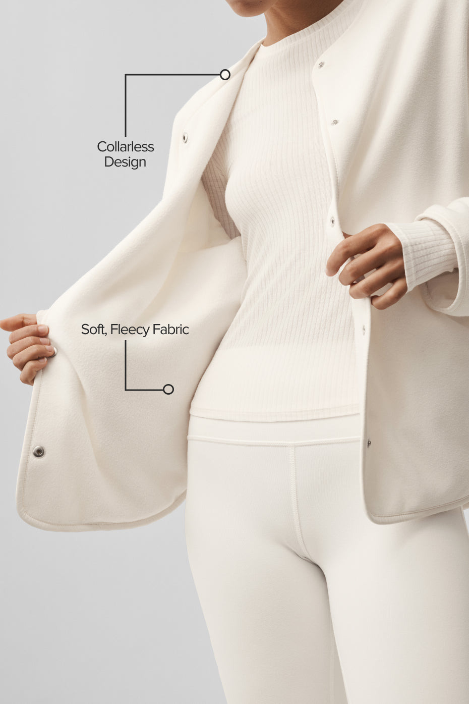 Polar Fleece Take Note Jacket - Ivory - Image 2