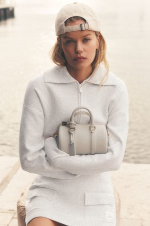 Scholar Knit Cropped Full Zip Jacket - White Heather