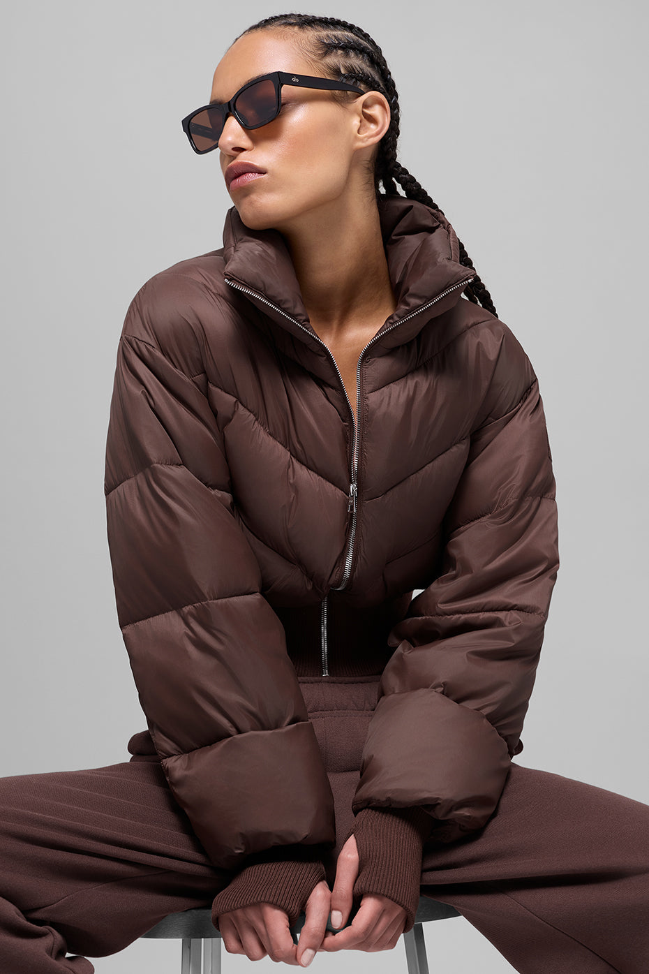 Cropped Atmosphere Puffer - Brownstone - Image 4