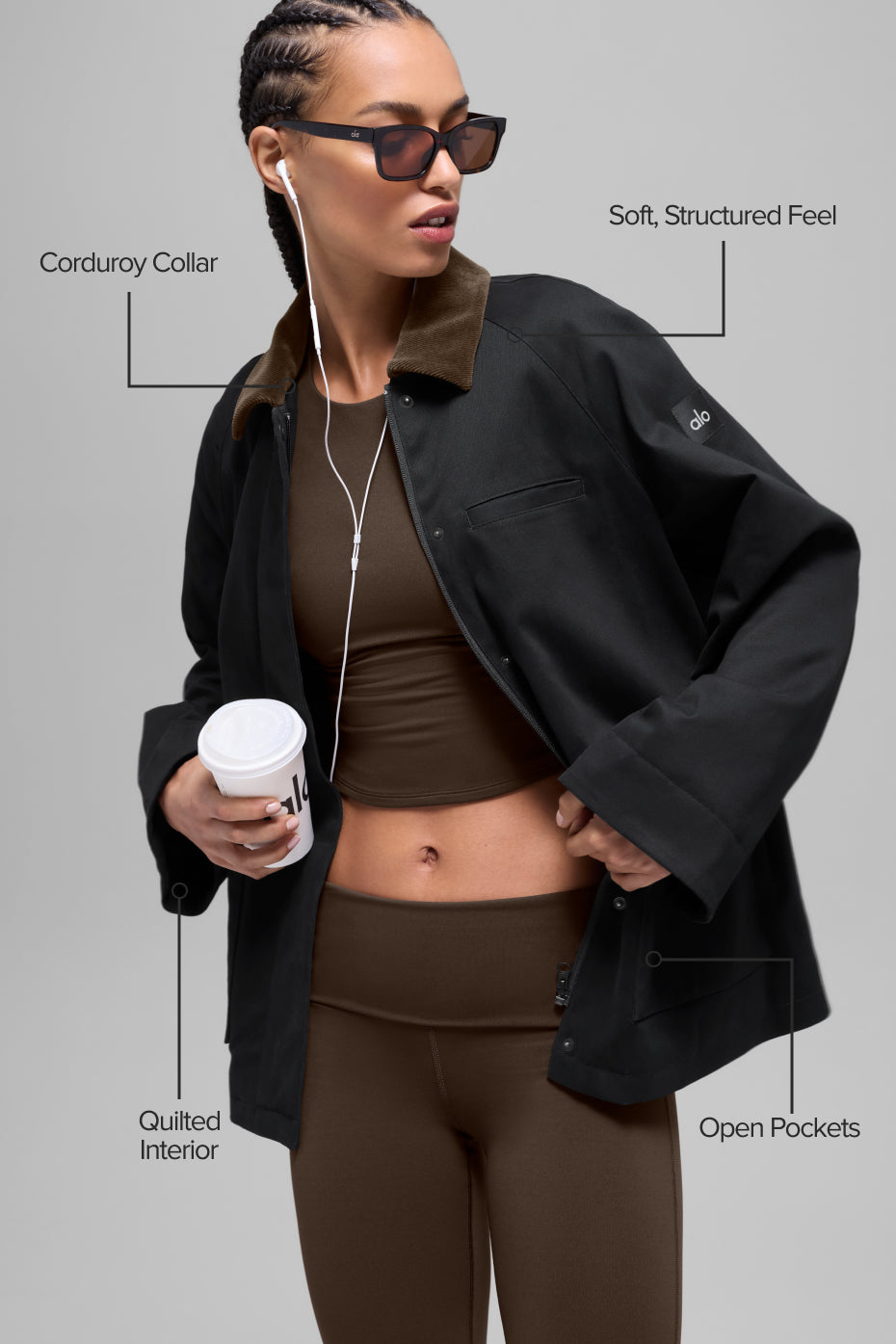 Twill Barn Jacket - Black/Espresso - Image 2