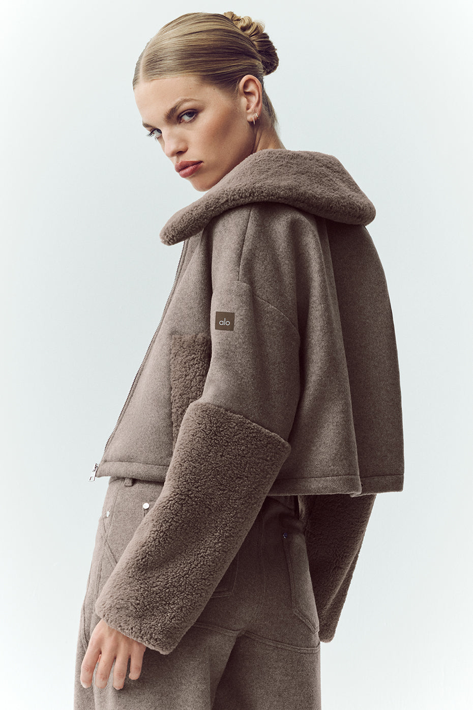 Wool Blend Nightfall Bomber - Alpine Cocoa Heather - Image 3