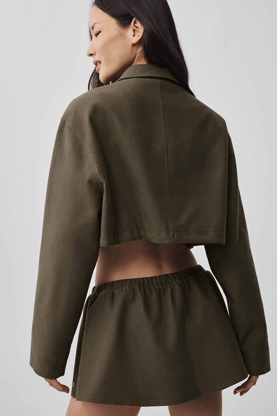 Cropped Fan Favorite Full Zip Jacket - Olive Tree - Image 2
