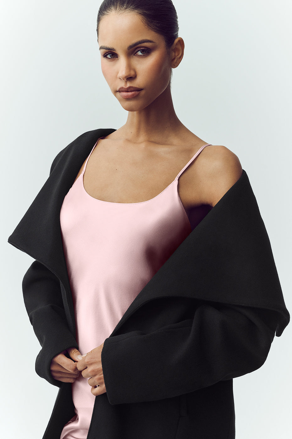 Wool Blend Nightfall Long Coat - Black - Image 2