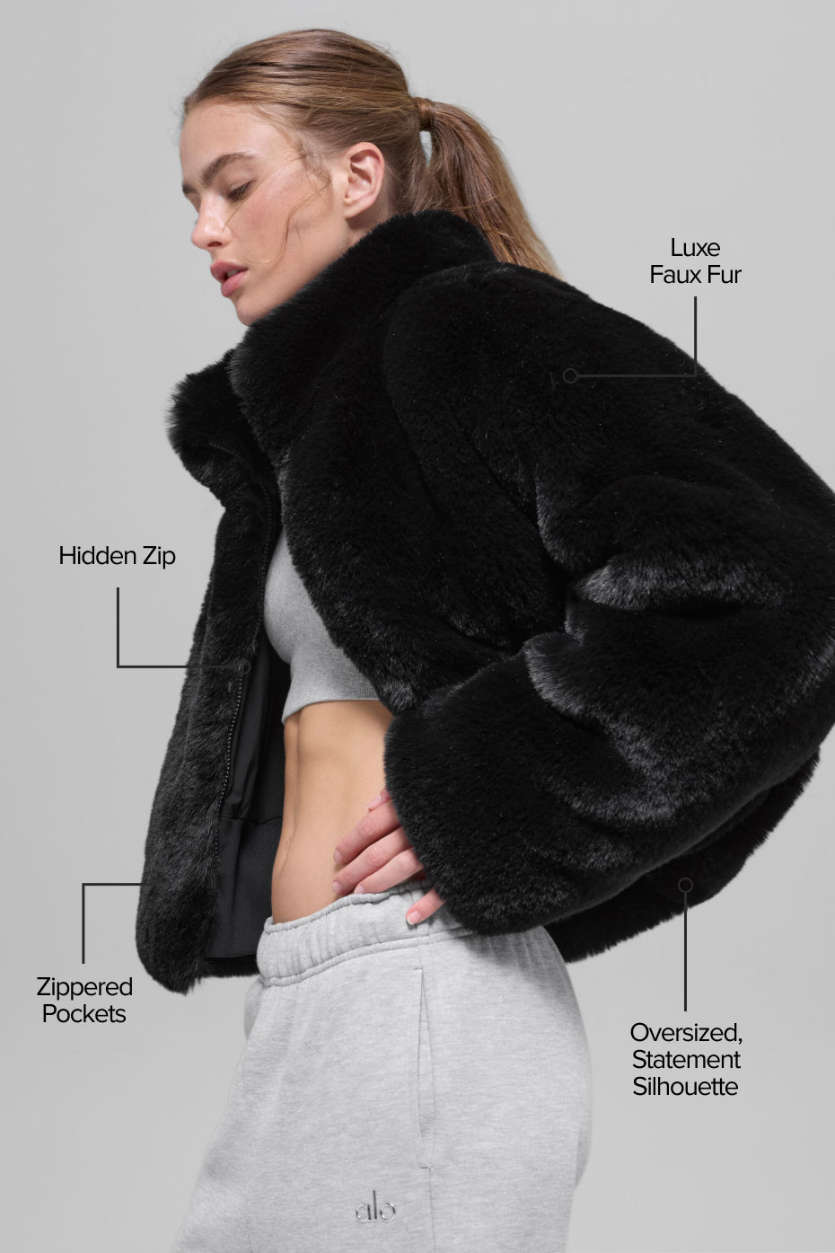 Faux Fur Allure Jacket - Black - Image 2