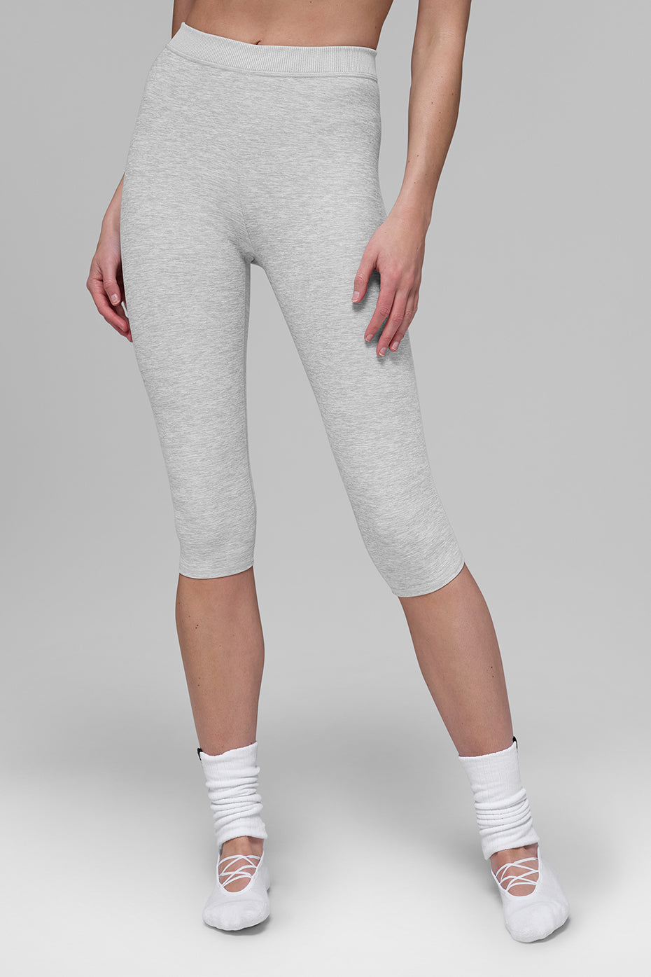 Alosoft High-Waist Iconic 90's Capri - Athletic Heather Grey - Image 3