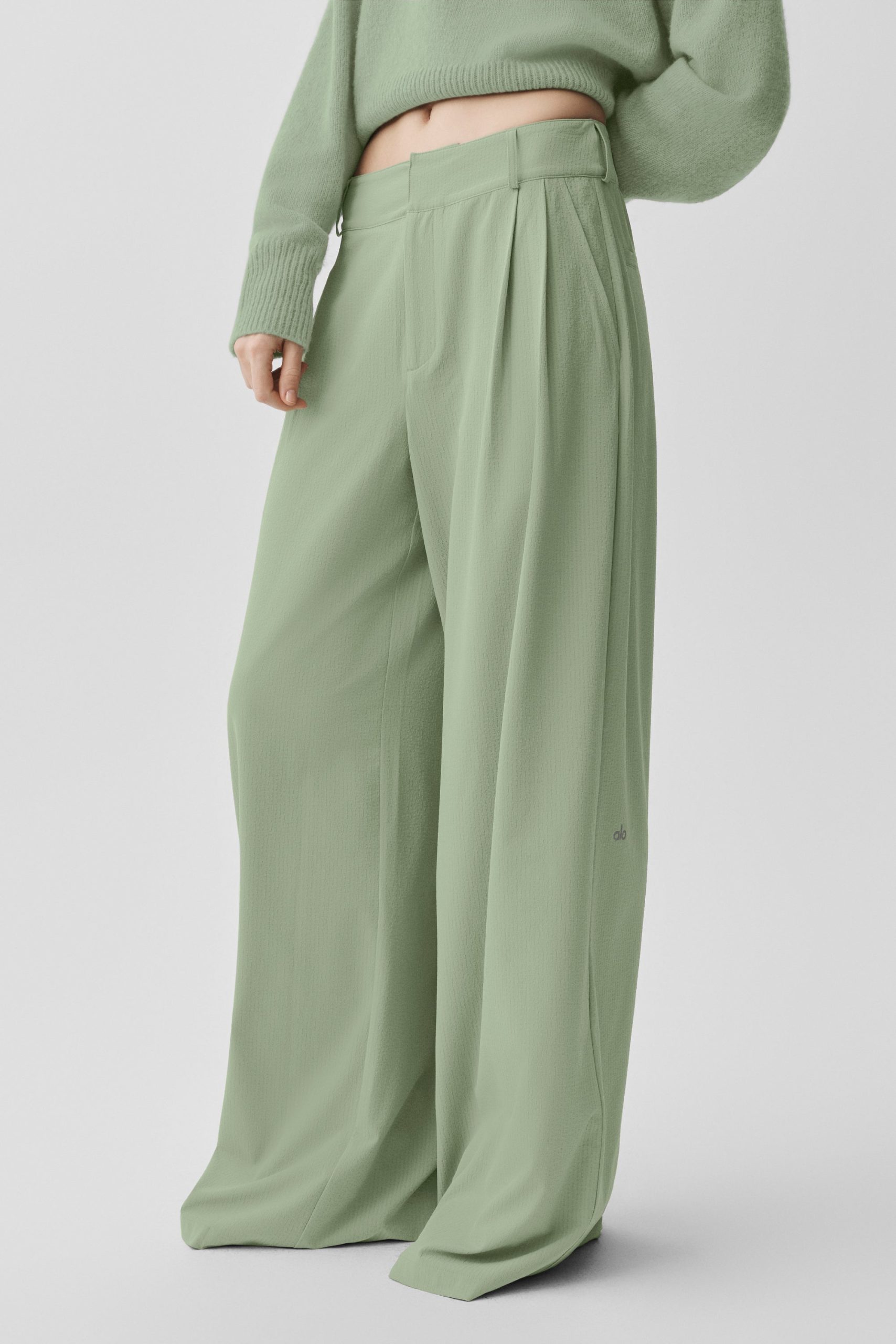 High-Waist Dreamscape Trouser (Long) - Dune Grass - Image 3