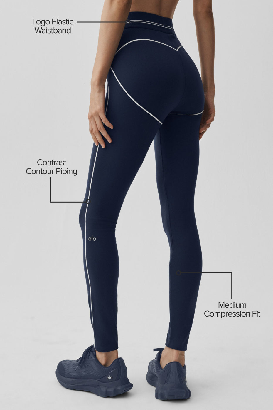 Airbrush High-Waist Heart Throb Legging - Navy/White - Image 2