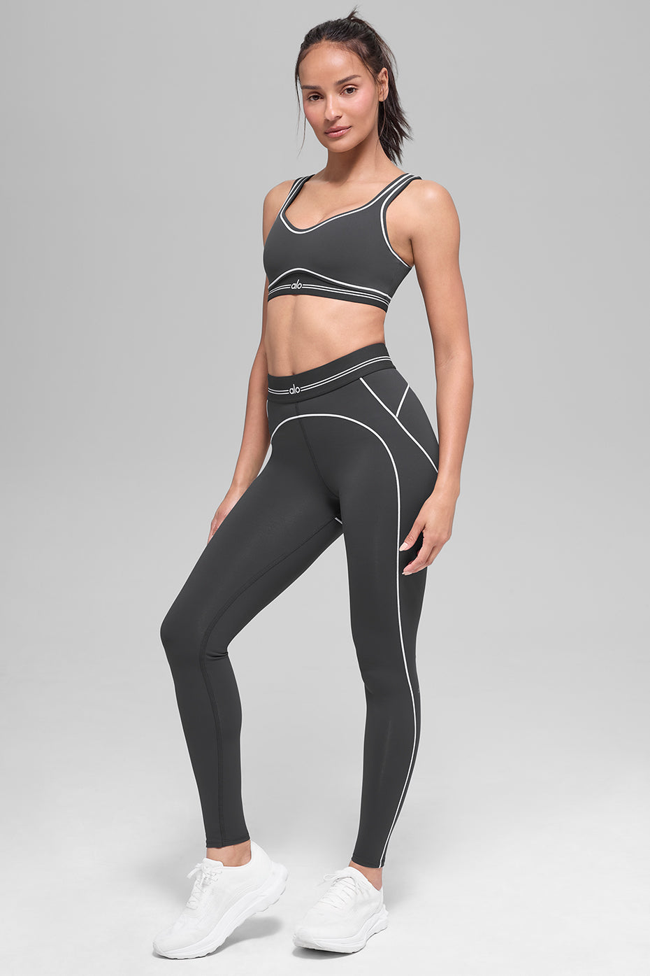 Airbrush High-Waist Heart Throb Legging - Anthracite/White - Image 6