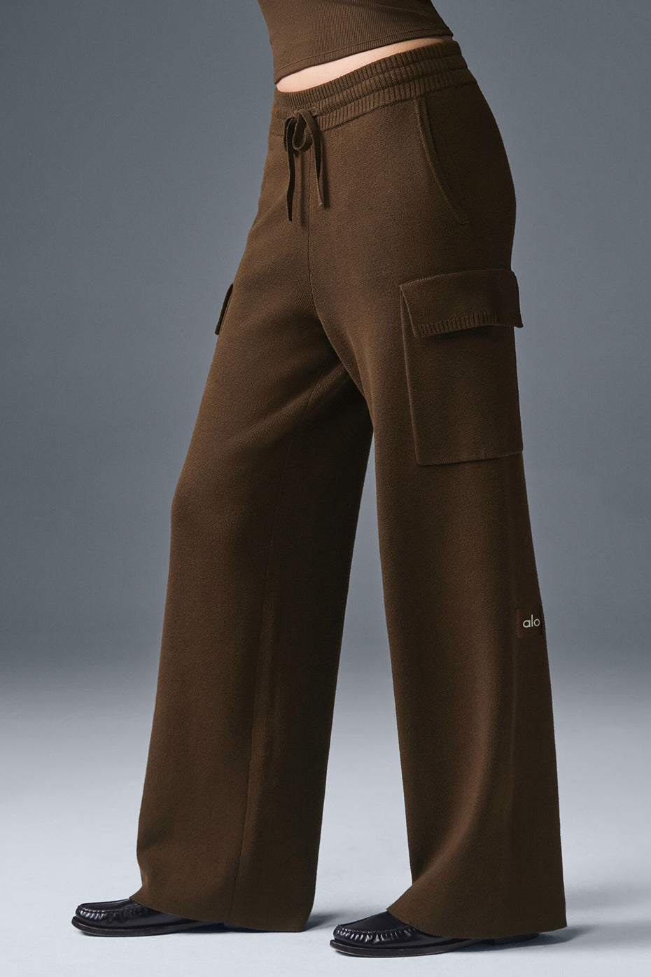 Scholar Knit High-Waist Cargo Pant - Espresso - Image 4
