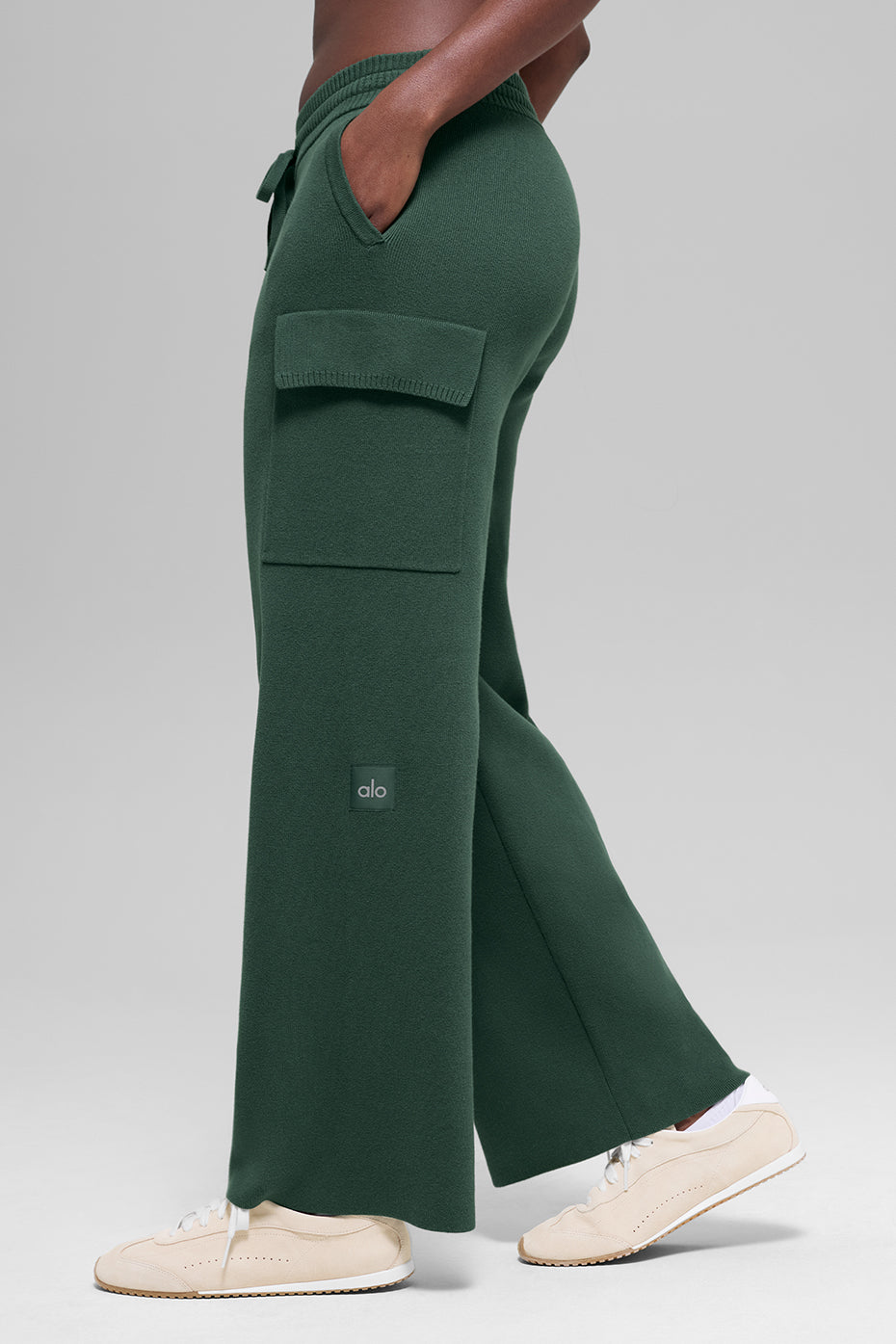 Scholar Knit High-Waist Cargo Pant - Clover Green - Image 3