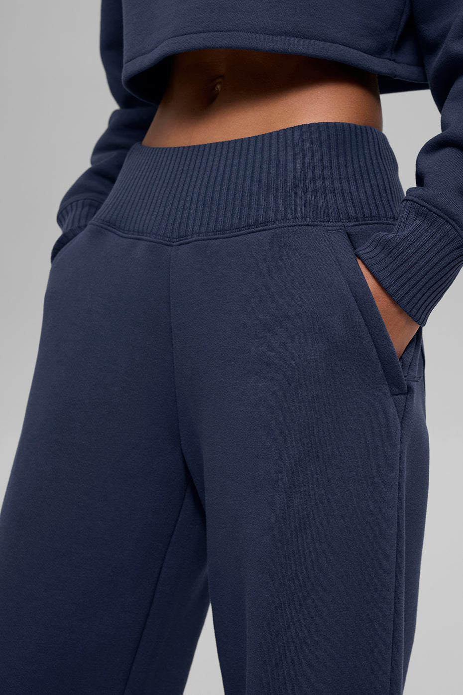 Serenity Wide Leg Sweatpant - Navy - Image 3