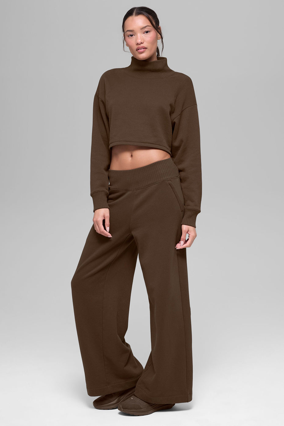 Serenity Wide Leg Sweatpant - Espresso - Image 5