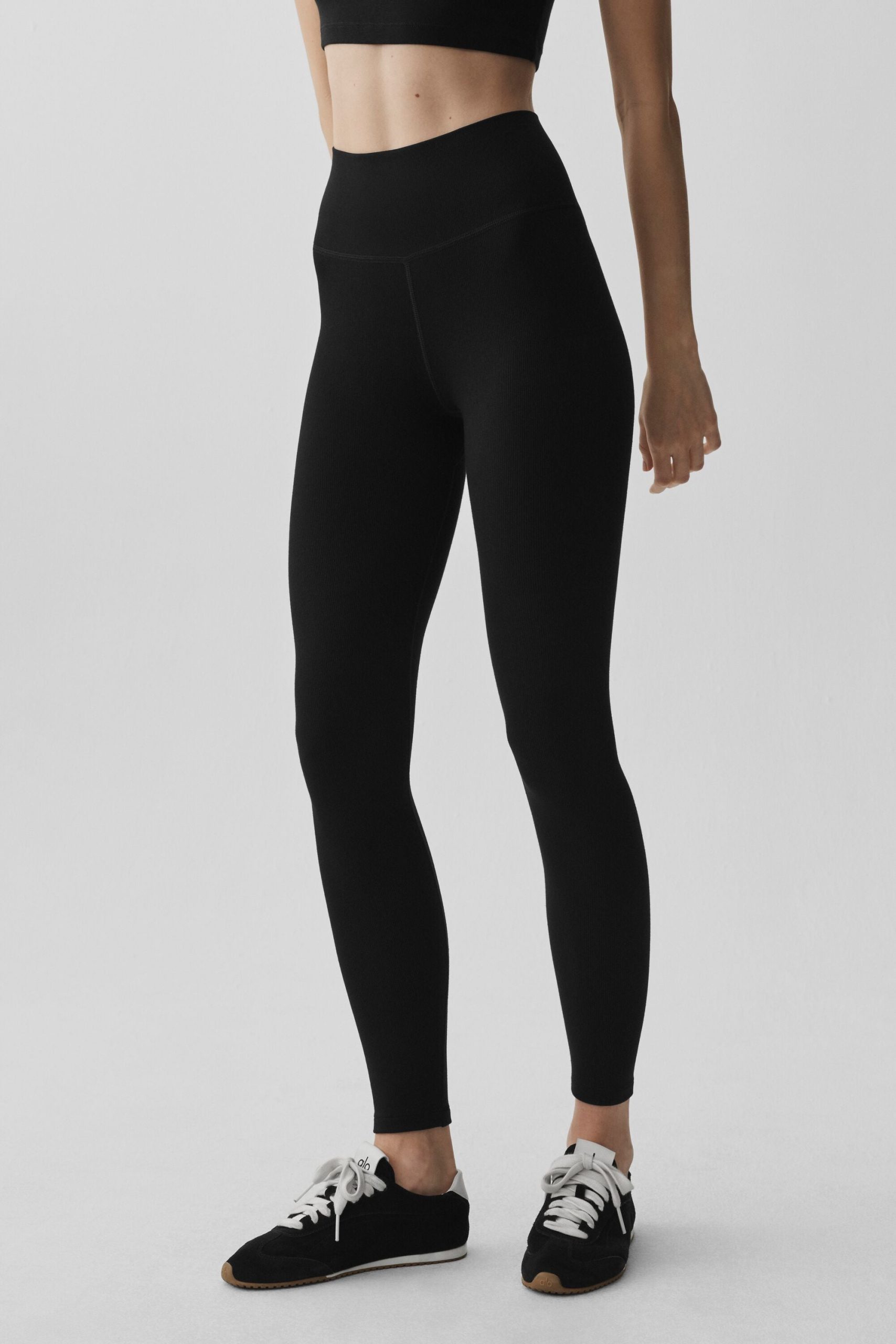 Seamless Modal Ribbed High-Waist 7/8 Legging - Black