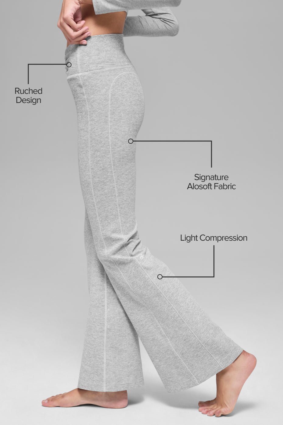 Alosoft Intuition High-Waist Bootcut - Athletic Heather Grey - Image 2