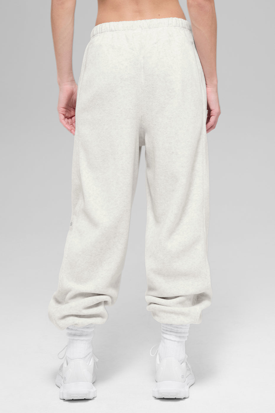 Polar Fleece High-Waist Retreat Jogger - White Heather Grey - Image 3