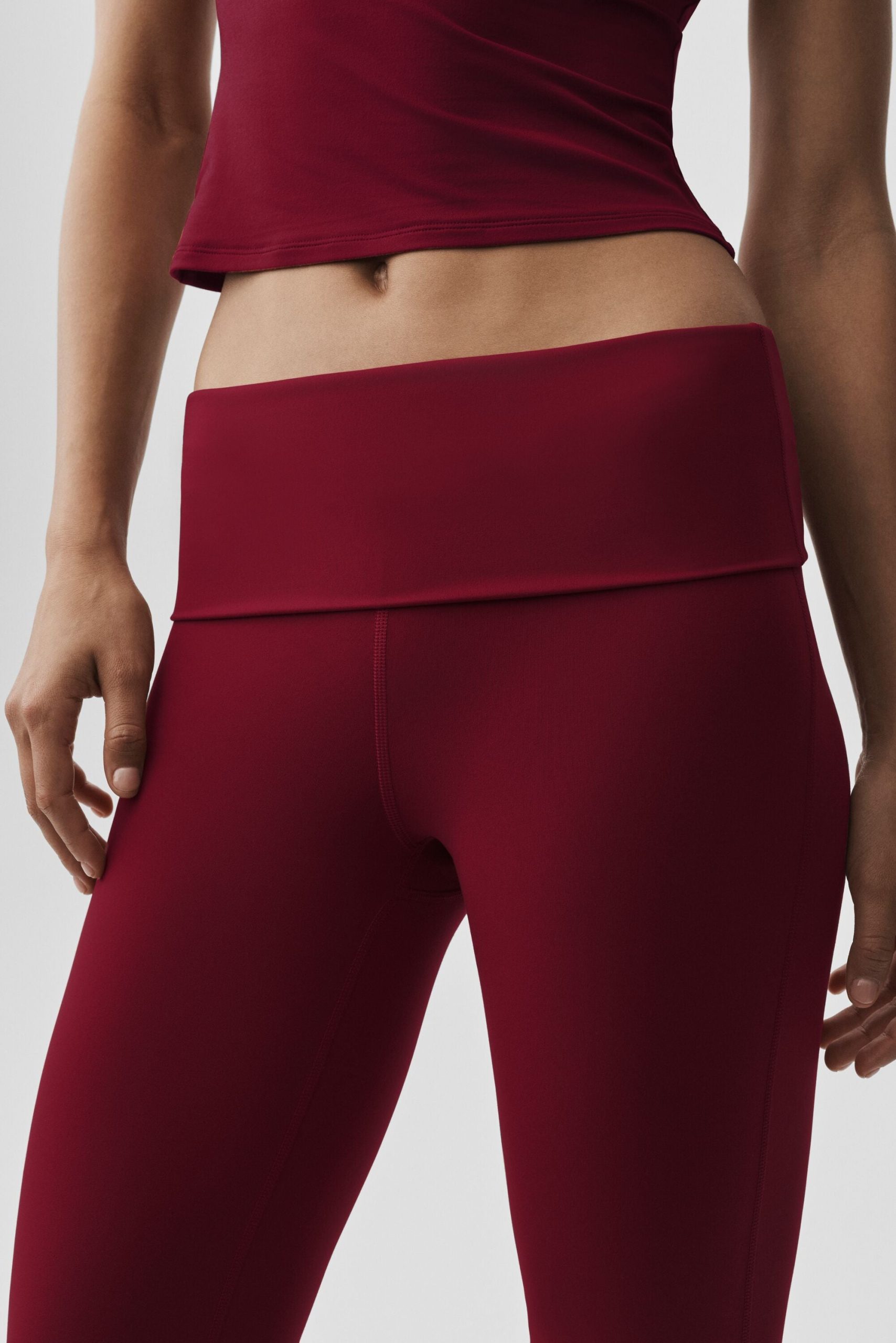 ALO Softsculpt Foldover Flare Legging - Summer Romance Red - Image 4