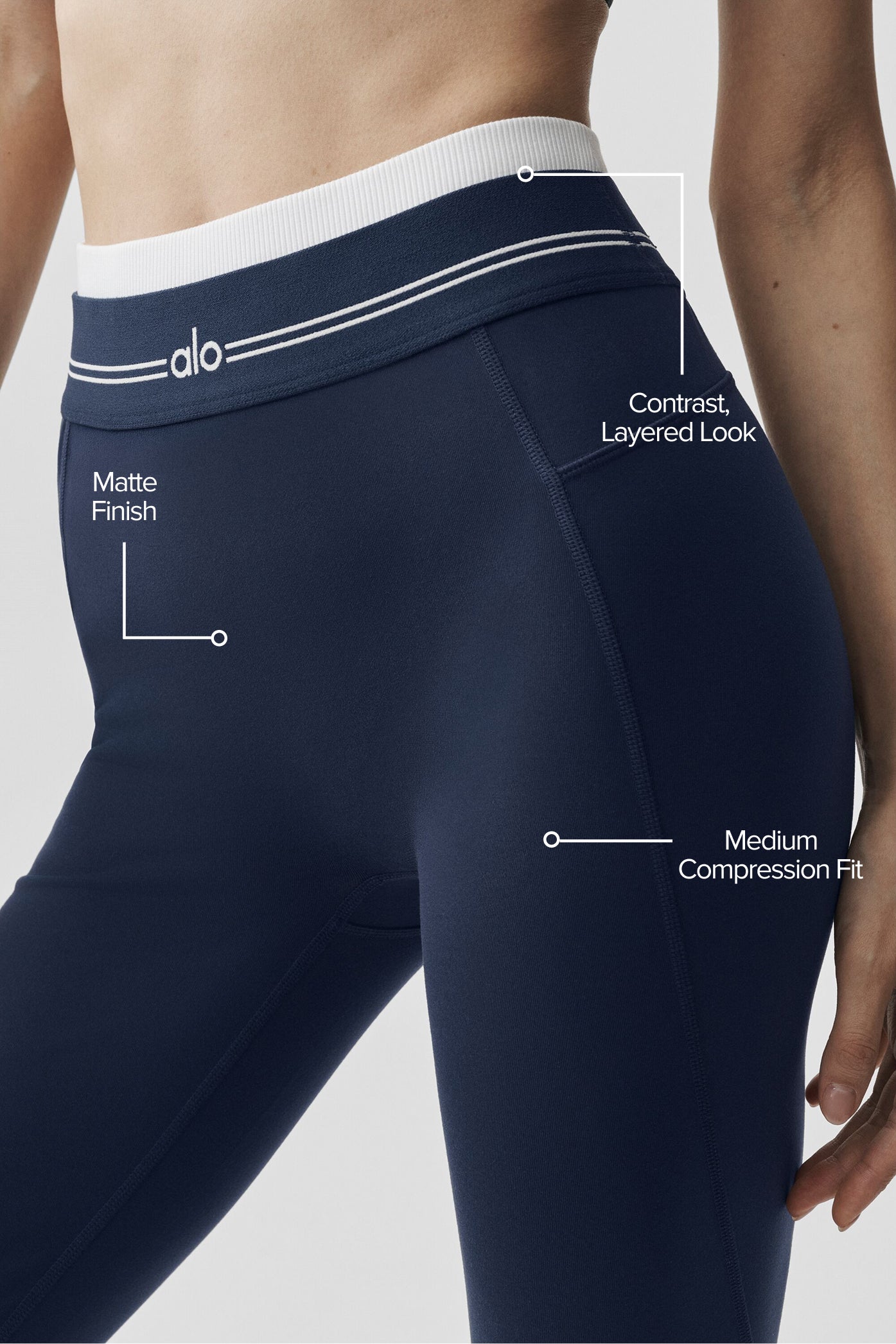 Airbrush High-Waist 7/8 Better Together Legging - Navy/White - Image 2