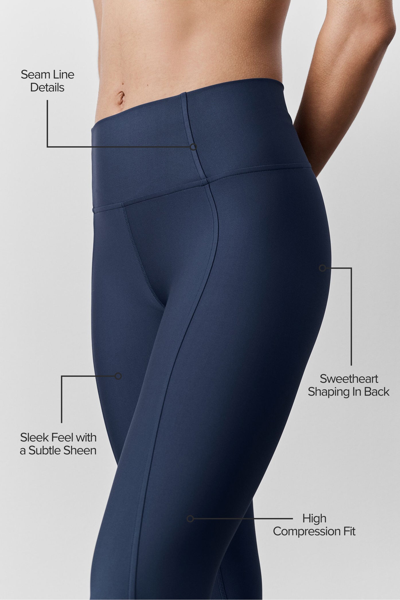 Airlift High-Waist 7/8 Fine Line Legging - Navy - Image 2