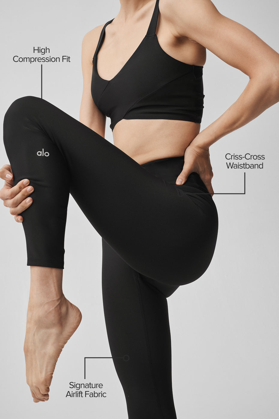 Airlift High-Waist 7/8 Horizon Legging - Black - Image 2