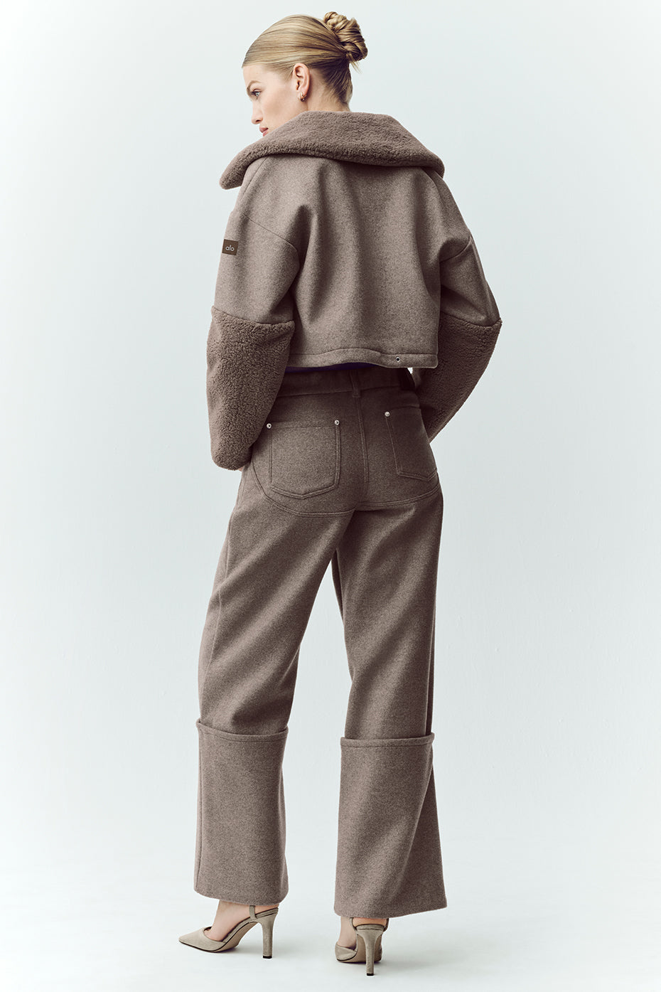 Wool Blend Nightcap Wide Leg Pant - Alpine Cocoa Heather - Image 4